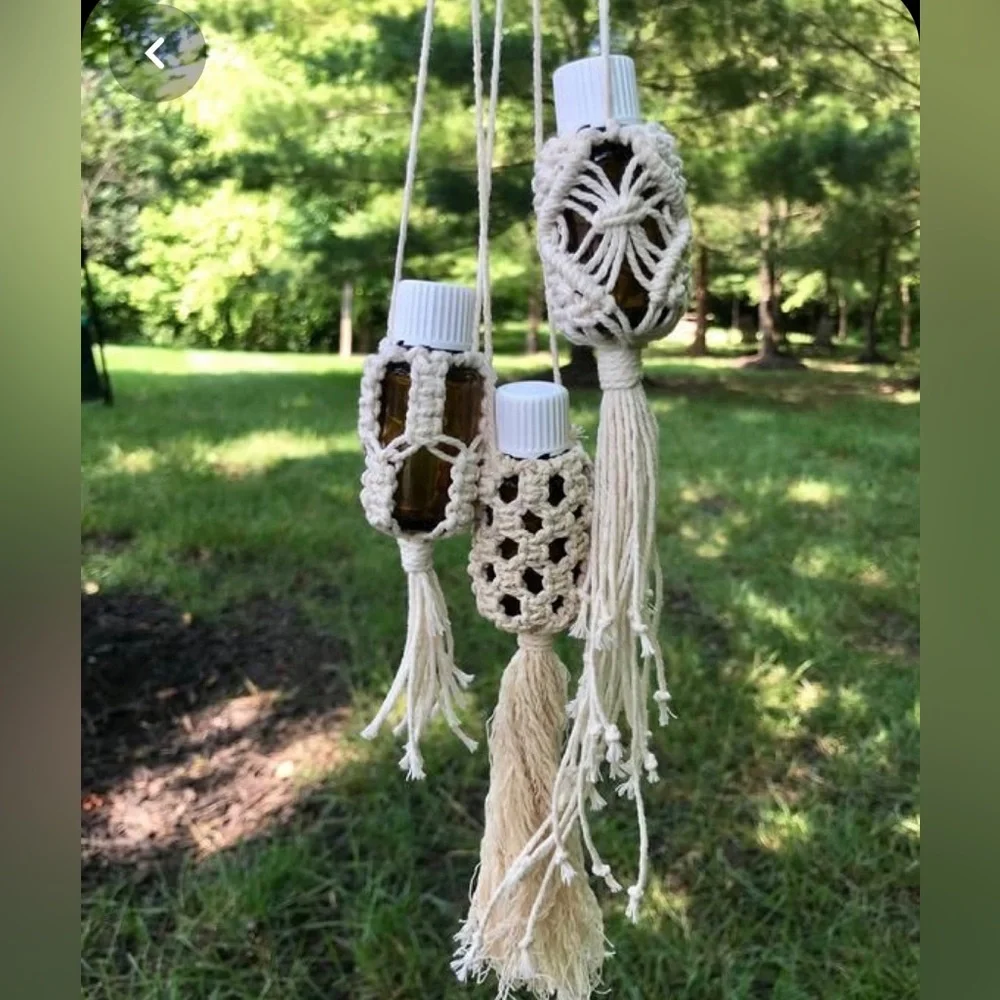 NEW: Macrame Hand Woven Glass Bottles, Mason Jars, Bottles, Vases (&/or) Jars